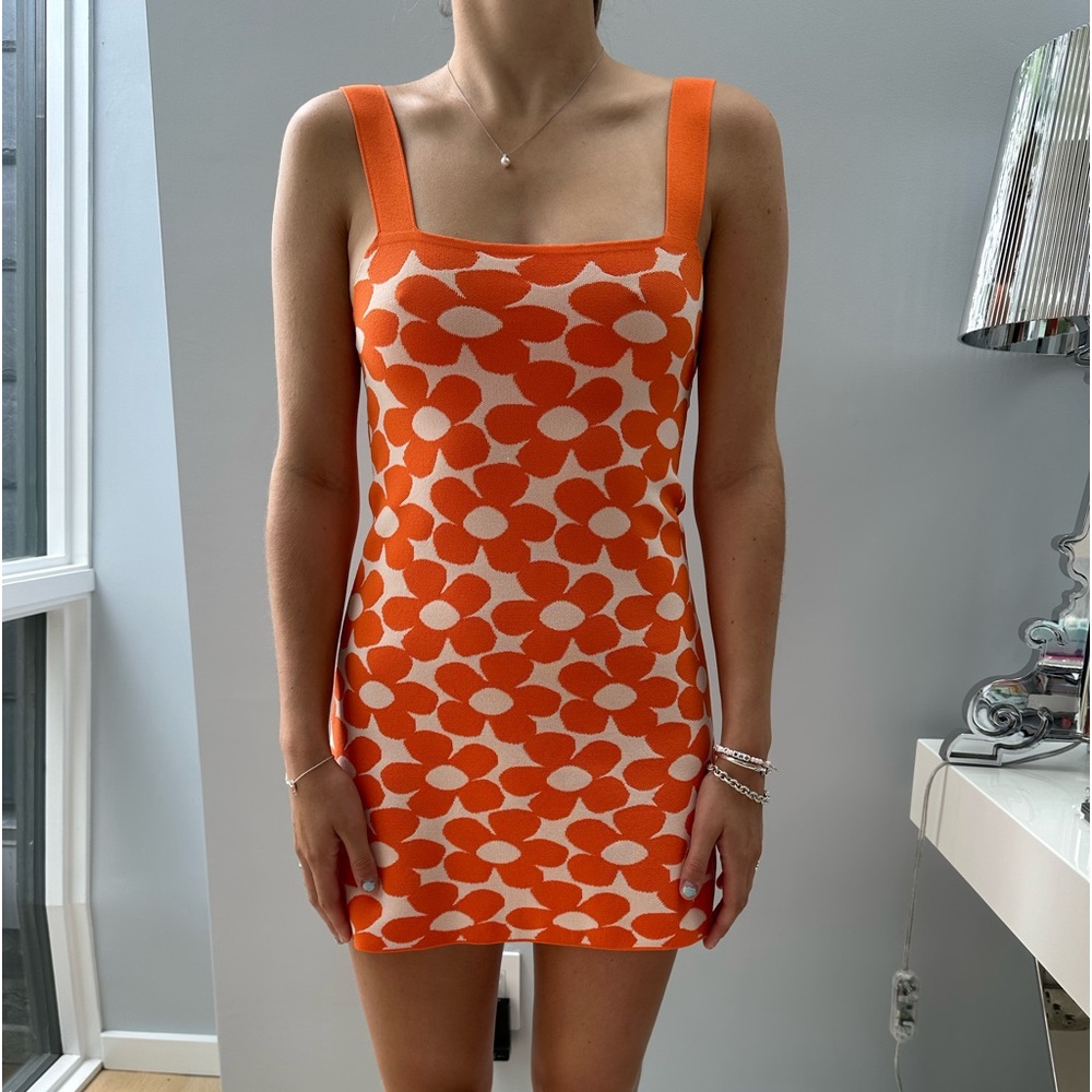 Zara Orange Flower Summer Dress